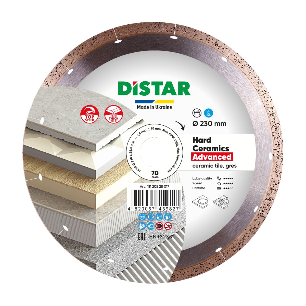 Disco da taglio diamantato 1A1R 230 Hard ceramics Advanced