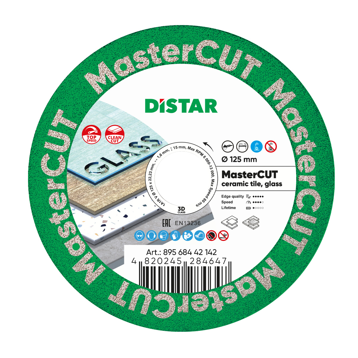 Disco da taglio diamantato 1A1R V 125x22,23 MasterCUT