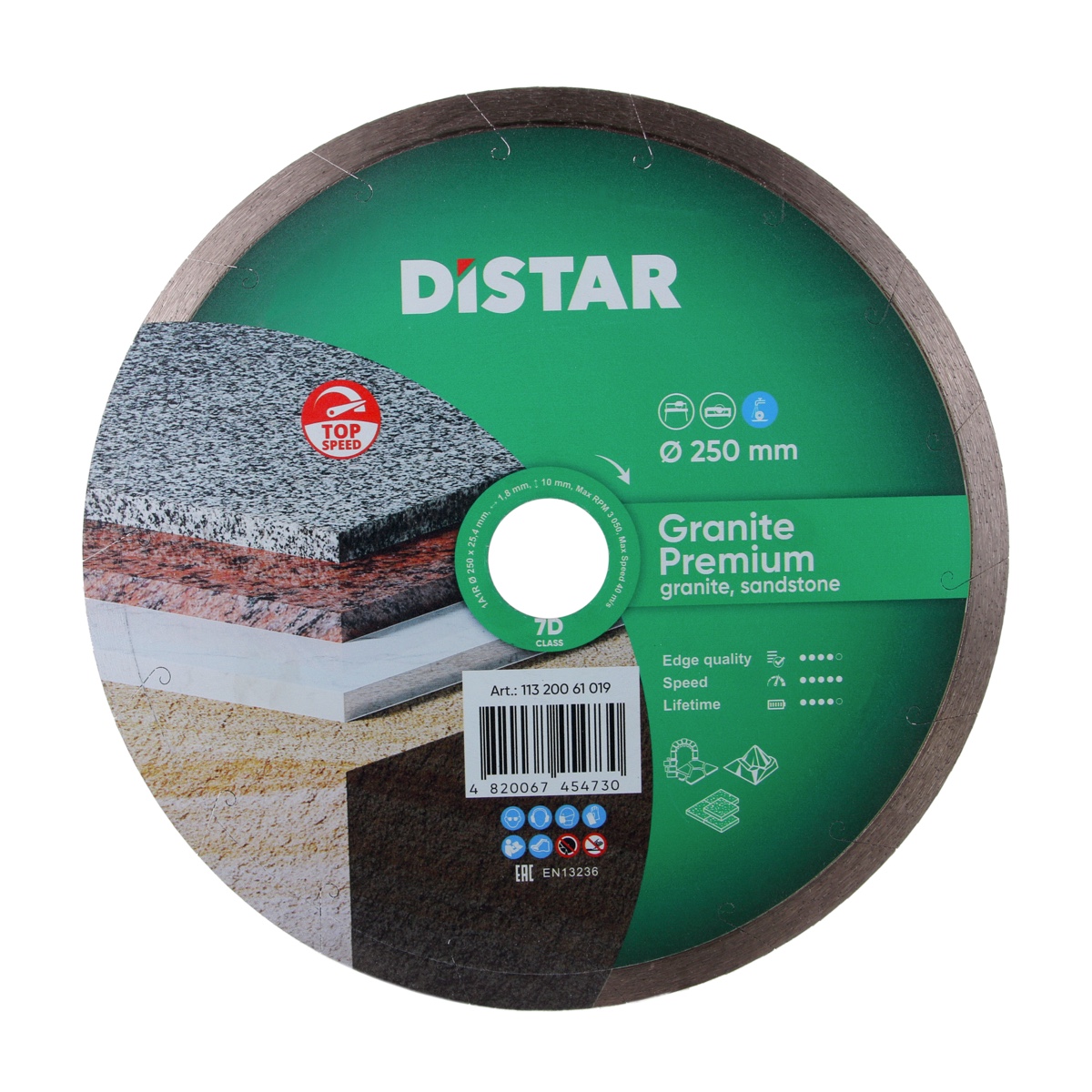 Disco da taglio diamantato 1A1R 250 Granite Premium