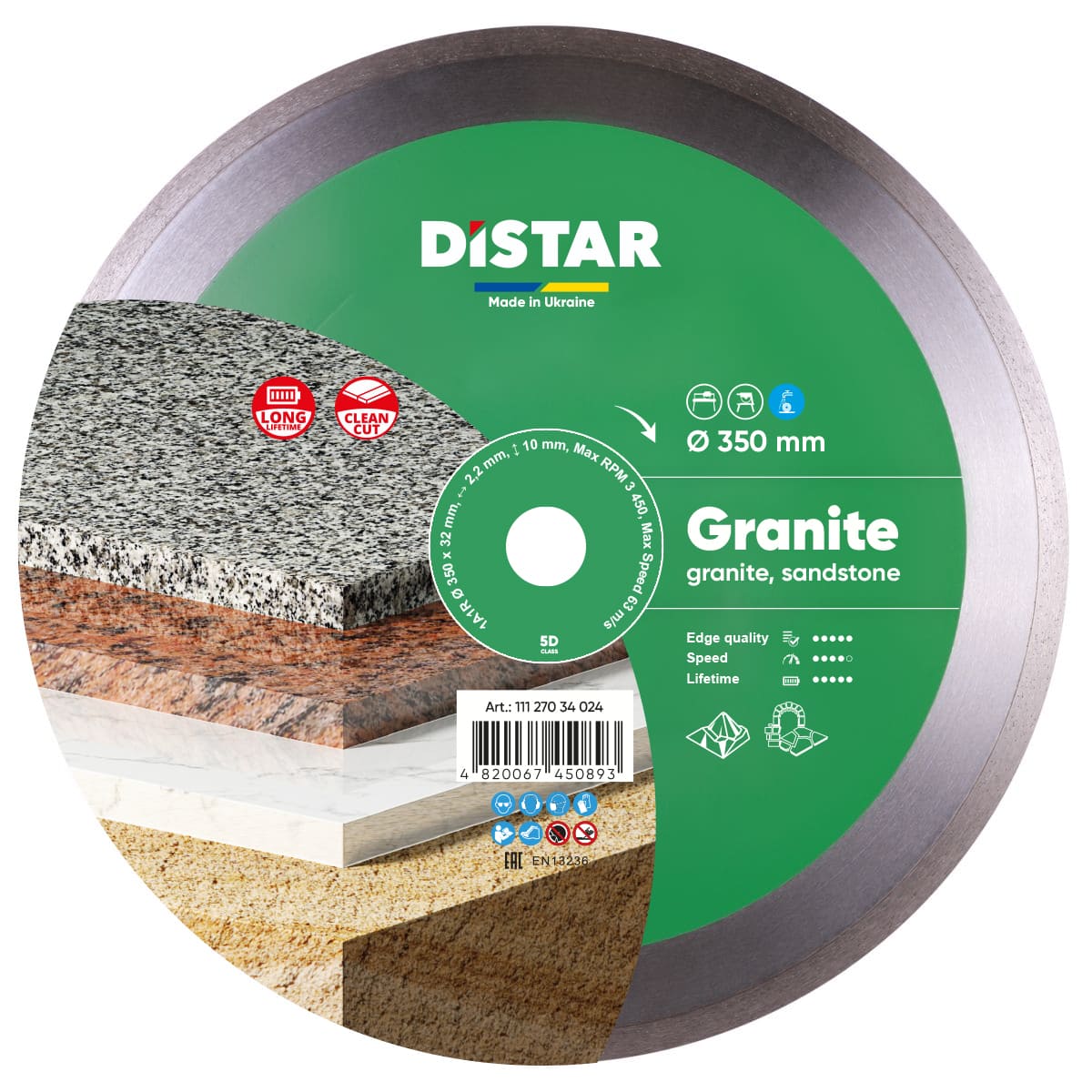 Disco da taglio diamantato 1A1R 350x32 Granite