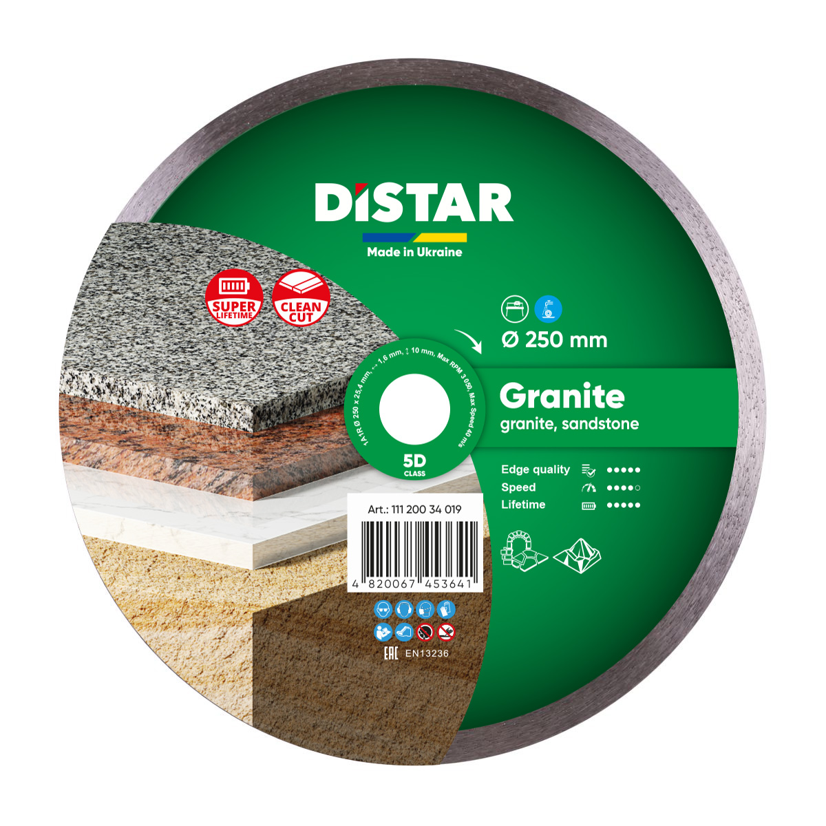 Disco da taglio diamantato 1A1R 250 Granite