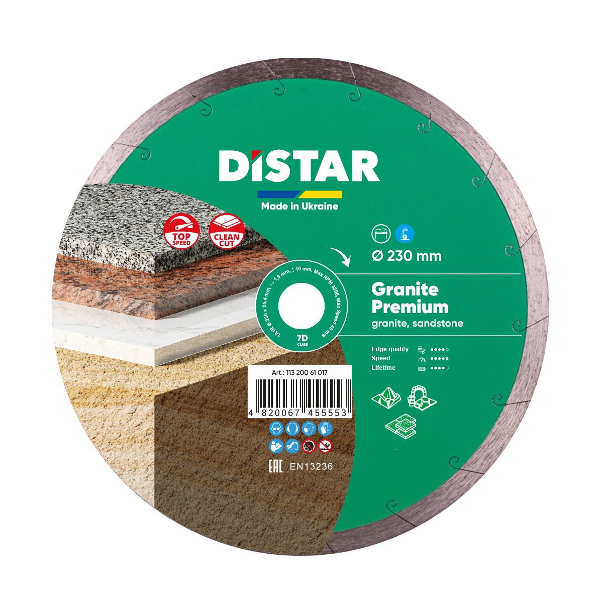 Disco da taglio diamantato 1A1R 230 Granite Premium